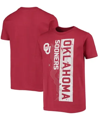 Big Boys and Girls Crimson Oklahoma Sooners Challenger T-shirt
