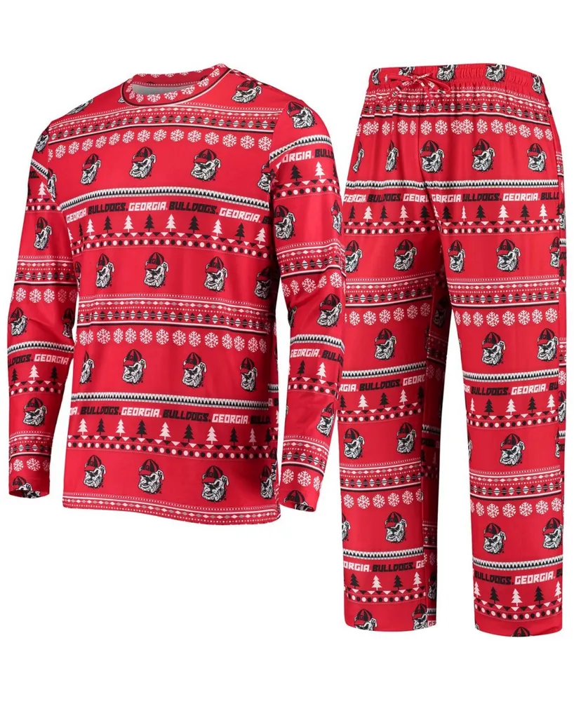 Men's Concepts Sport Red Georgia Bulldogs Ugly Sweater Knit Long Sleeve Top and Pant Set