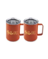 Thirstystone by Cambridge 16 oz "Hello Fall" Insulated Coffee Mugs Set, 2 Piece