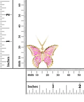 Enamel Ombre Butterfly 18" Pendant Necklace in 14k Gold