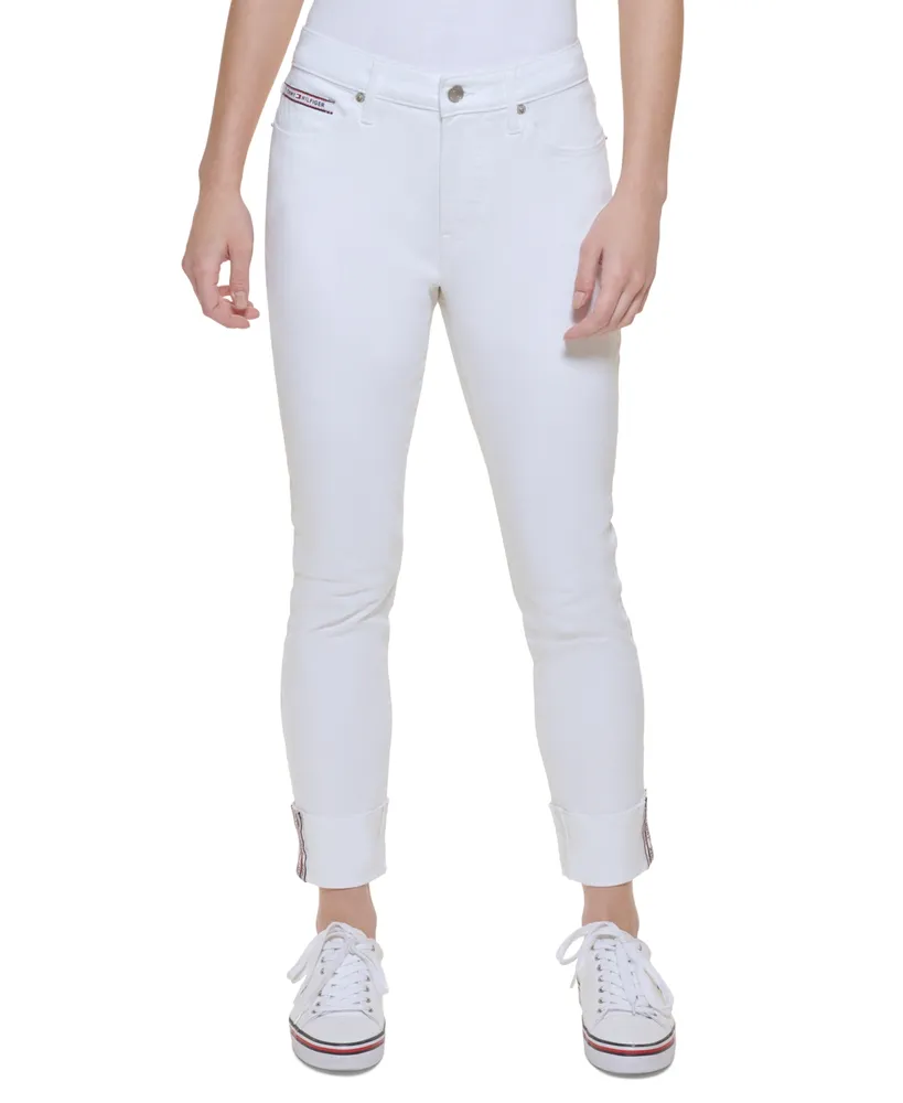 Tommy Hilfiger Women's Tribeca Th Flex Raw-Cuff Skinny Jeans