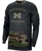 Men's Black and Camo Michigan Wolverines Military-Inspired Appreciation Performance Pullover Sweatshirt