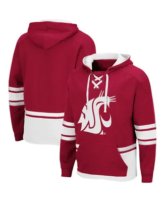 Men's Crimson Washington State Cougars Lace Up 3.0 Pullover Hoodie