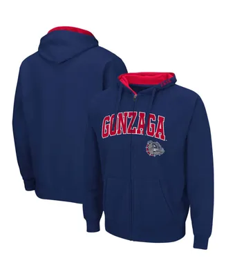 Men's Navy Gonzaga Bulldogs Arch Logo 3.0 Full-Zip Hoodie