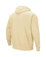 Men's Gold Boston College Eagles Arch and Logo Pullover Hoodie