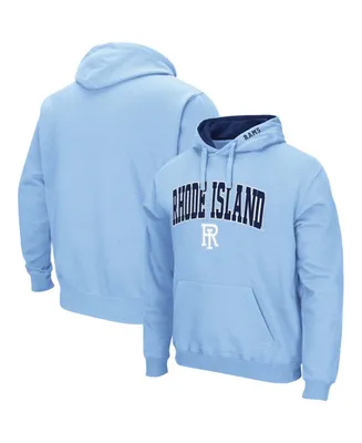 Men's Light Blue Rhode Island Rams Arch and Logo Pullover Hoodie