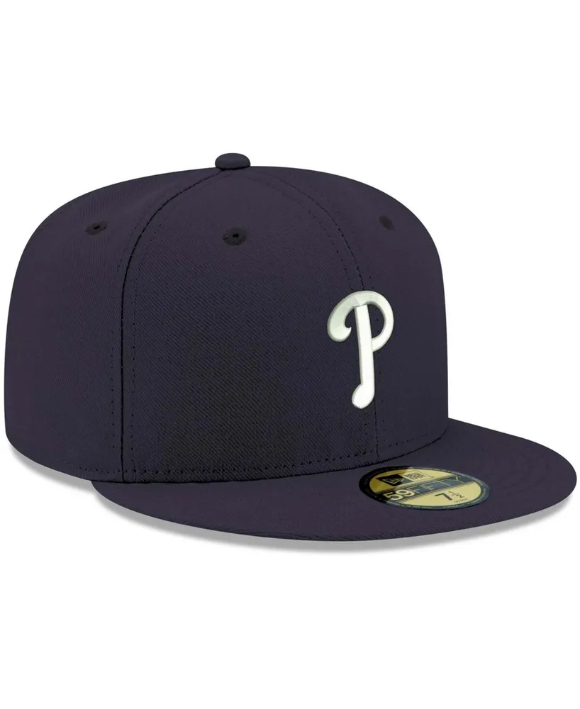 Men's Navy Philadelphia Phillies Logo White 59FIFTY Fitted Hat