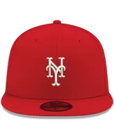 Men's Red New York Mets Logo White 59FIFTY Fitted Hat