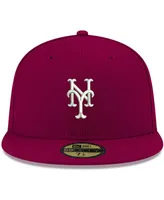 Men's Cardinal New York Mets Logo White 59FIFTY Fitted Hat