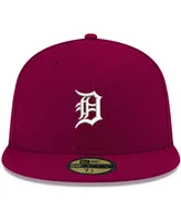 Men's Cardinal Detroit Tigers Logo White 59FIFTY Fitted Hat