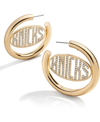 Women's Gold-Tone New York Knicks Logo Hoop Earrings - Gold