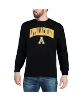 Men's Black Appalachian State Mountaineers Arch Logo Crew Neck Sweatshirt