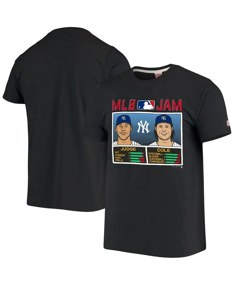 Homage Men's Gerrit Cole Aaron Judge Heathered Charcoal New York Yankees  Mlb Jam Player Tri-Blend T-shirt