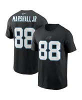 Men's Nike Terrace Marshall Jr. Black Carolina Panthers 2021 Nfl Draft Pick Player Name and Number T-shirt