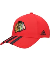 Men's Red Chicago Blackhawks Locker Room Three Stripe Adjustable Hat