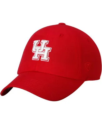 Men's Red Houston Cougars Primary Logo Staple Adjustable Hat