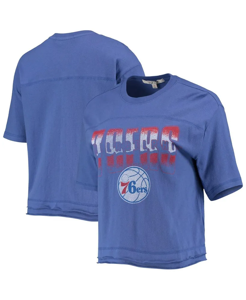 Women's Royal Philadelphia 76Ers Gradient Crop Top