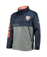 Men's Navy, Gray Chicago Bears Anorak Hoodie Quarter-Zip Jacket