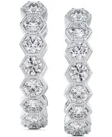 Portfolio by De Beers Forevermark Diamond Honeycomb Extra Small Hoop Earrings (3/8 ct. t.w.) in 14k White Gold, 0.45"