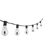 10-Light Indoor and Outdoor Rustic Industrial Incandescent C7 Half-Chrome Bulb String Lights