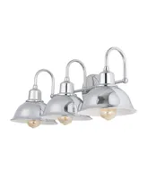 Frisco 3-Light Farmhouse Industrial Shade Vanity - Silver