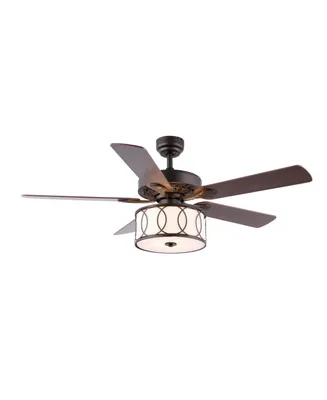 Circe 3-Light Transitional Glam Drum Shade Led Ceiling Fan with Remote