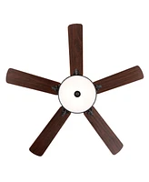 Paolo 3-Light Farmhouse Industrial Iron Scroll Drum Shade Led Ceiling Fan with Remote