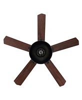 Ashton 1-Light Farmhouse Industrial Iron Dome Shade Led Ceiling Fan with Remote