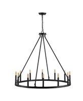 Gio 12-Light Iron Classic Industrial Ring Led Chandelier