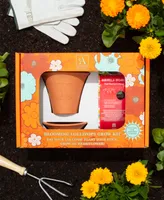 Amborella Organics Garden Lover's Grow Kit with Handmade Terra Cotta Pot and Saucer Gift Set, 8 Seed