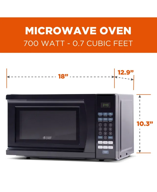 Commercial Chef CHM770SS Countertop Microwave Oven, 0.7 Cubic Feet, Stainless  Steel 