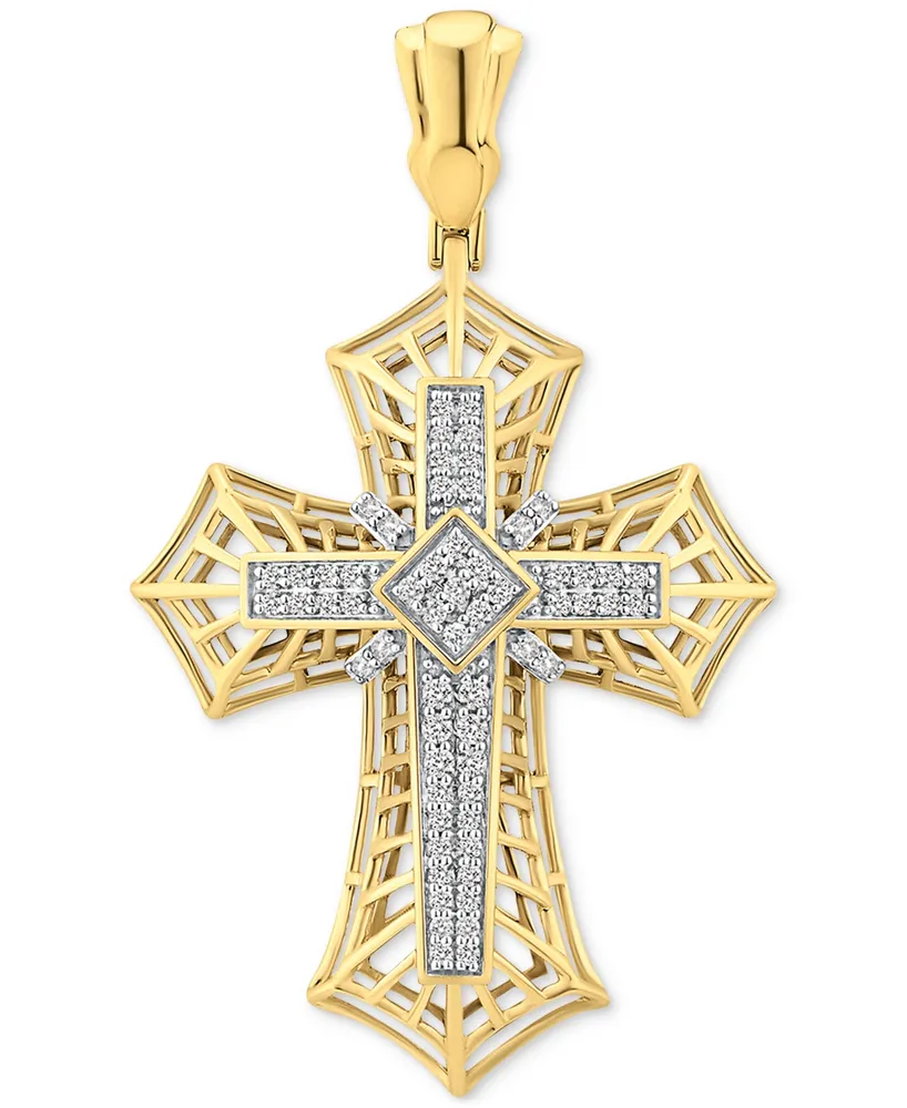 Men's Diamond Cross Openwork Pendant (1 ct. t.w.) in 10k Gold