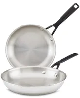 KitchenAid 5-Ply Clad Stainless Steel 2 Piece Induction Frying Pan Set