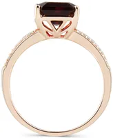 Garnet (3-3/4 ct. t.w.) & Diamond (1/10 ct. t.w.) Ring in 14k Rose Gold