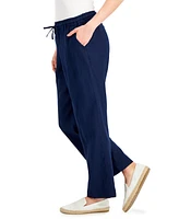 Charter Club Women's 100% Linen Drawstring Pants, Created for Macy's