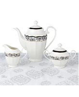 Lorren Home Trends Wavy Mix and Match Bone China Service for 8-Fiona, Set of 57