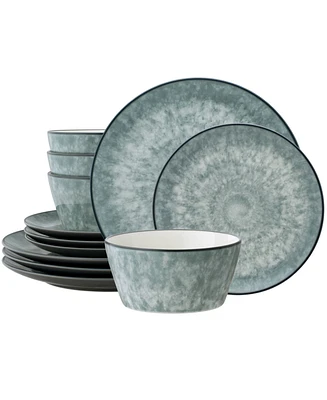 Noritake Colorkraft Essence Onyx 12 Piece Dinnerware Set, Service for 4