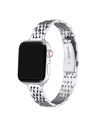 Posh Tech Rainey Skinny Stainless Steel Alloy Link Band for Apple Watch, 42mm-44mm - Silver