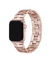 Posh Tech Tiara Rose Gold Plated Stainless Steel Alloy and Rhinestone Band for Apple Watch, 38mm-40mm