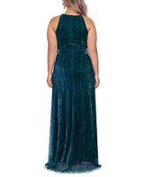 Betsy & Adam Plus Size Textured Gown