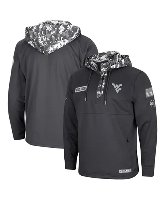 Men's Charcoal West Virginia Mountaineers Oht Military-Inspired Appreciation Digital Camo Quarter-Zip Hoodie