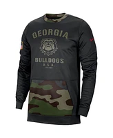 Men's Black, Camo Georgia Bulldogs Military-Inspired Appreciation Performance Pullover Sweatshirt