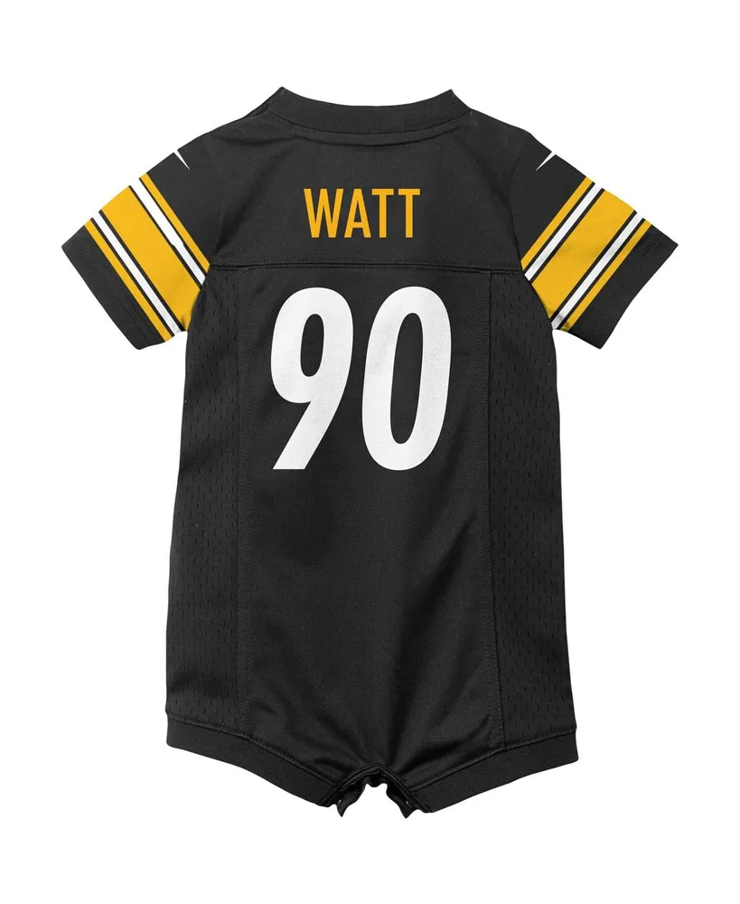 Infant T.j. Watt Black Pittsburgh Steelers Game Romper Jersey
