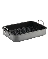 Rachael Ray Hard-Anodized Non-Stick 12" x 16" Roaster & Dual-Height Rack