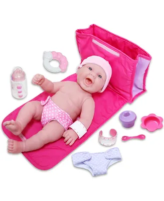 La Newborn 13" Smiling Baby Doll 10 Pcs Diaper Bag Gift Set - Diaper Bag Set