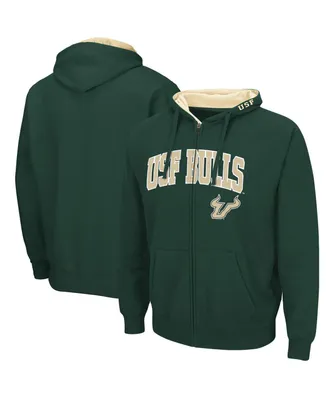 Men's Green South Florida Bulls Arch Logo 3.0 Full-Zip Hoodie