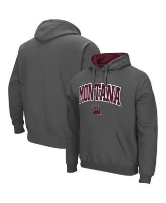 Men's Charcoal Montana Grizzlies Arch and Logo Pullover Hoodie