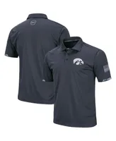 Men's Big and Tall Charcoal Iowa Hawkeyes Oht Military-Inspired Appreciation Digital Camo Polo Shirt