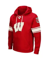 Men's Red Wisconsin Badgers 2.0 Lace-Up Pullover Hoodie