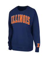 Women's Navy Illinois Fighting Illini Campanile Pullover Sweatshirt